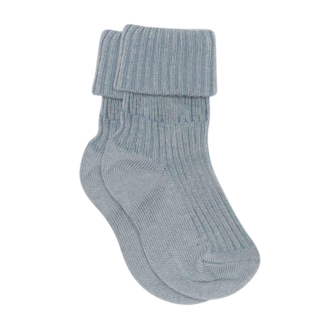 Cotton Rib Socks - Dusty Blue