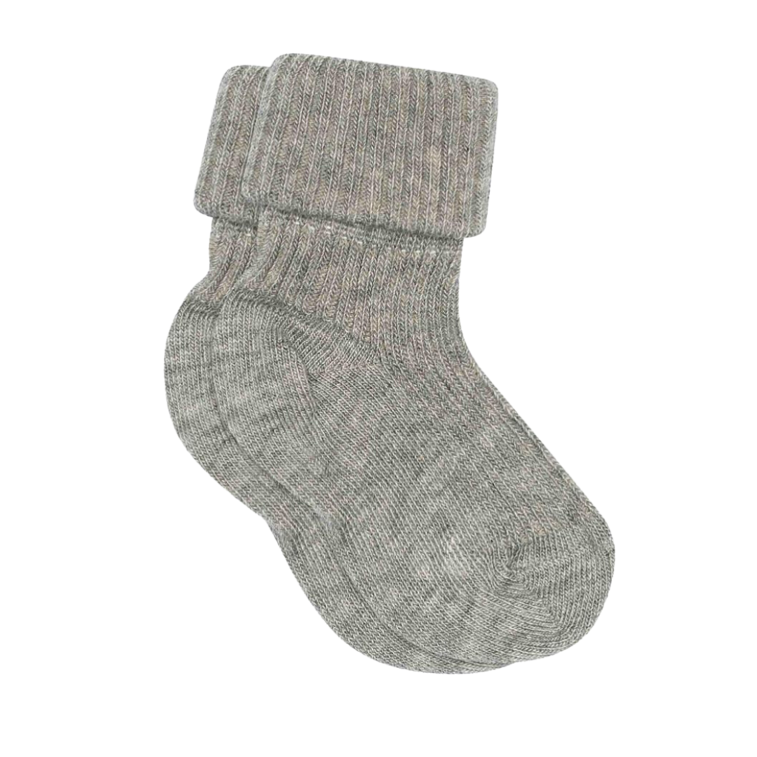 Cotton Rib Socks - Grey Melange