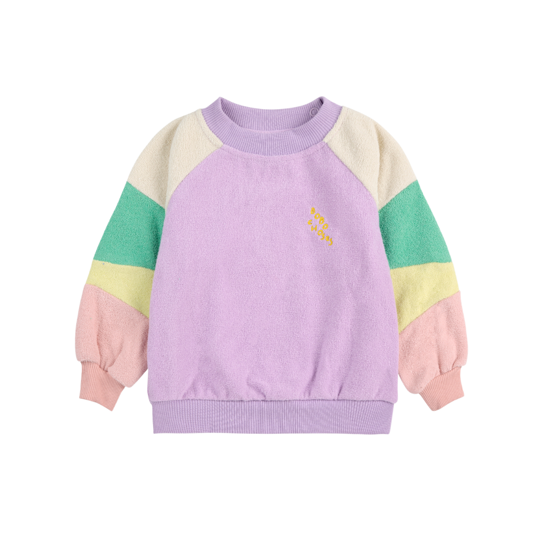 Lila Color Block Terry Sweatshirt