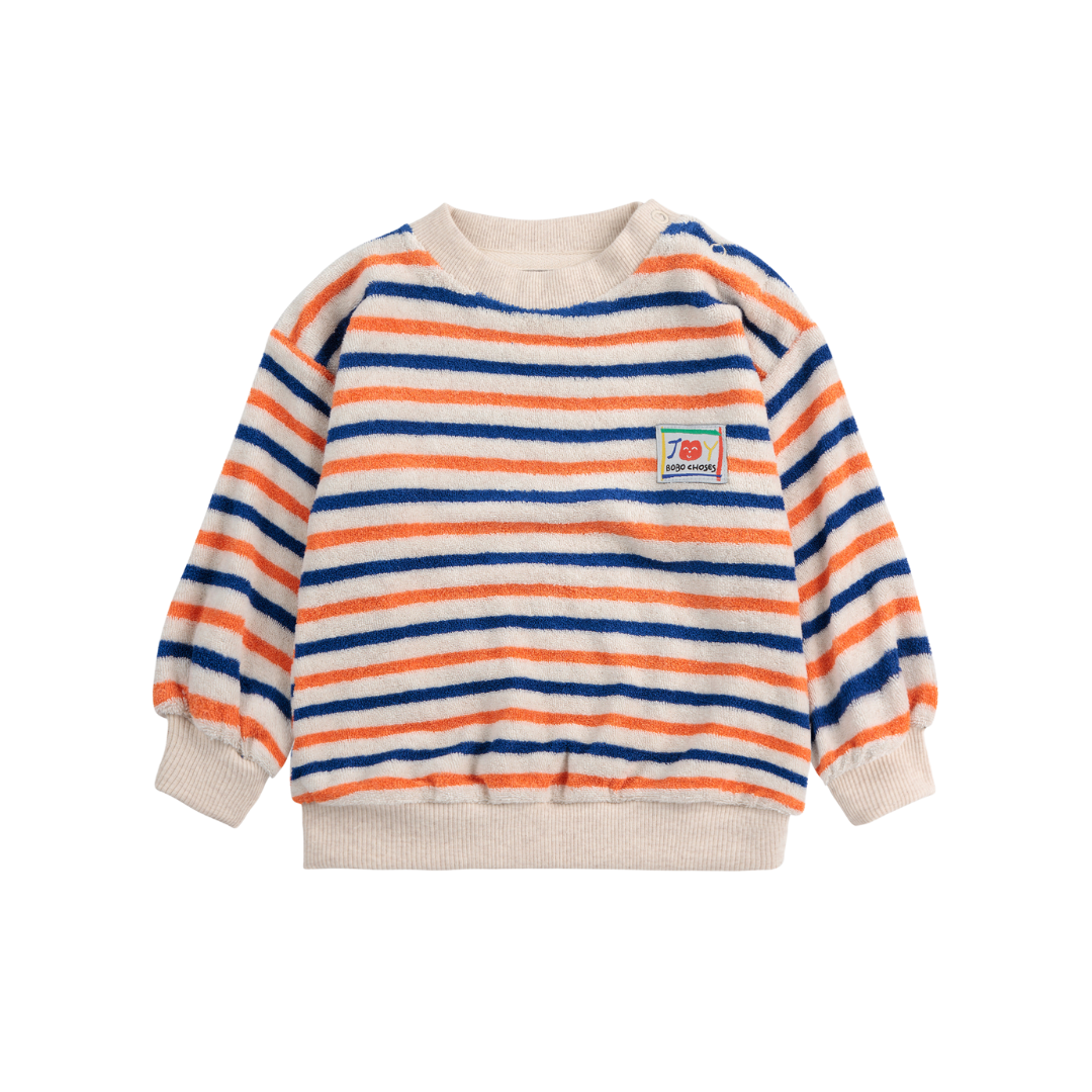 Striped Terry Cloth Sweatshirt