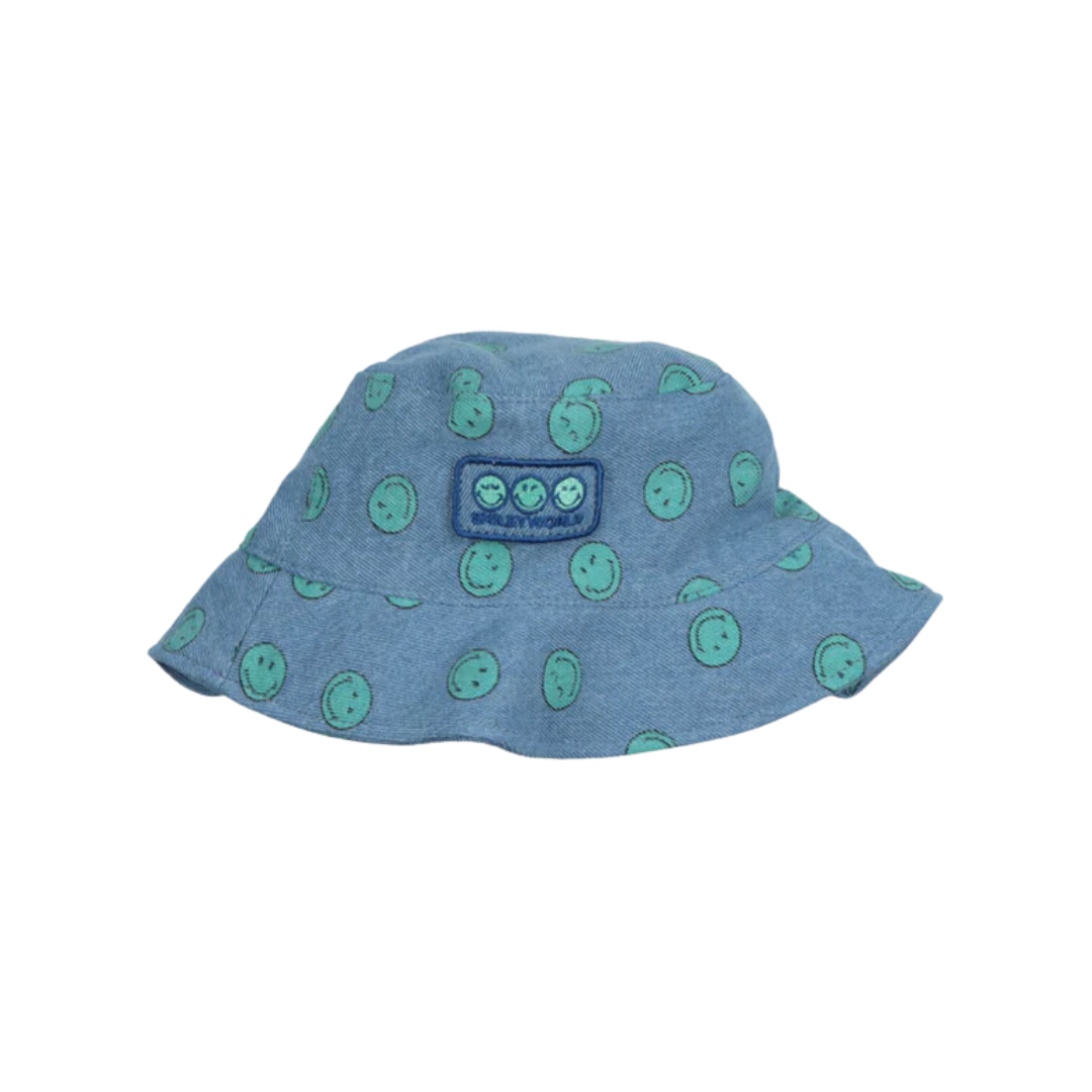 Smiley Denim Bucket Hat