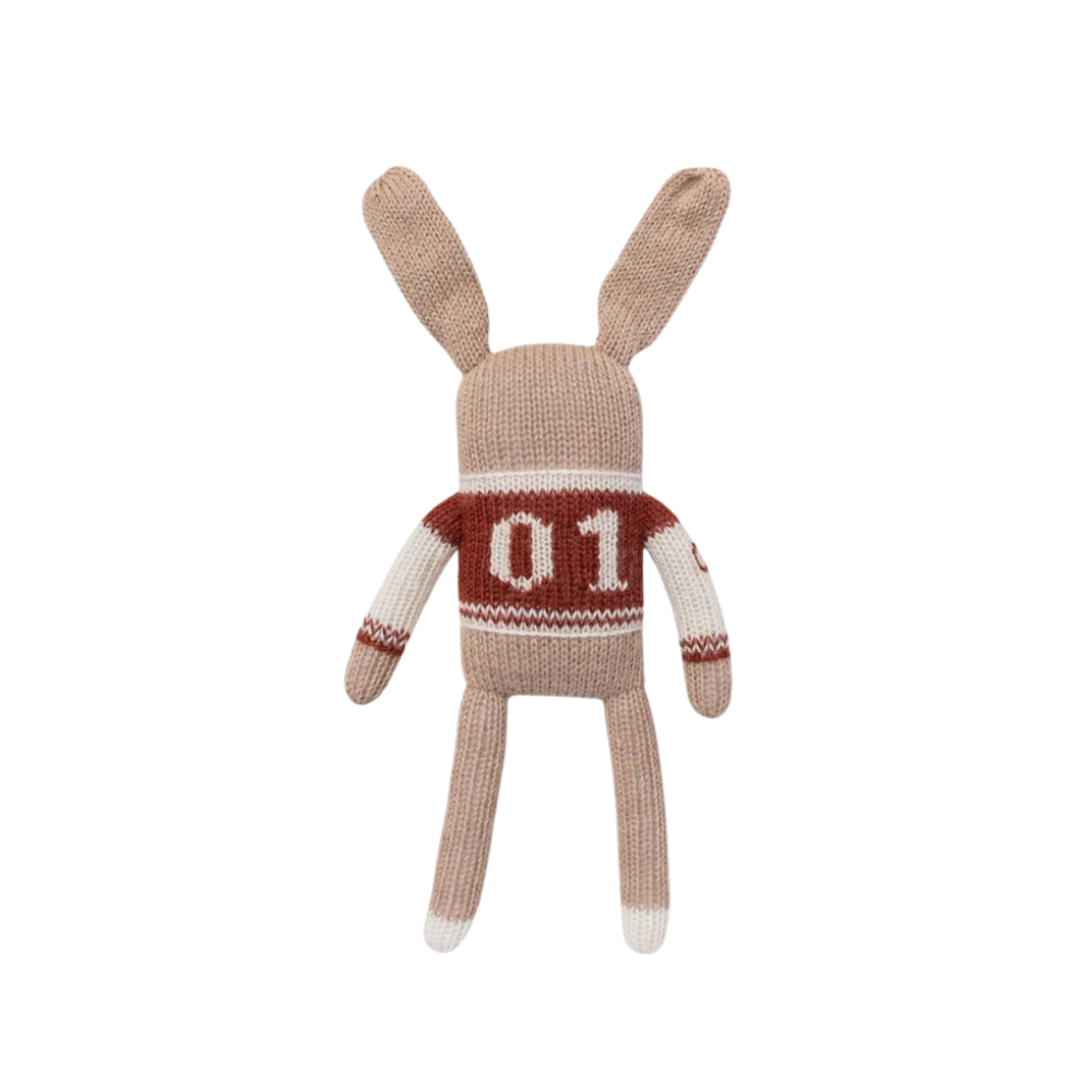 Bunny knit toy - Baseball Sienna