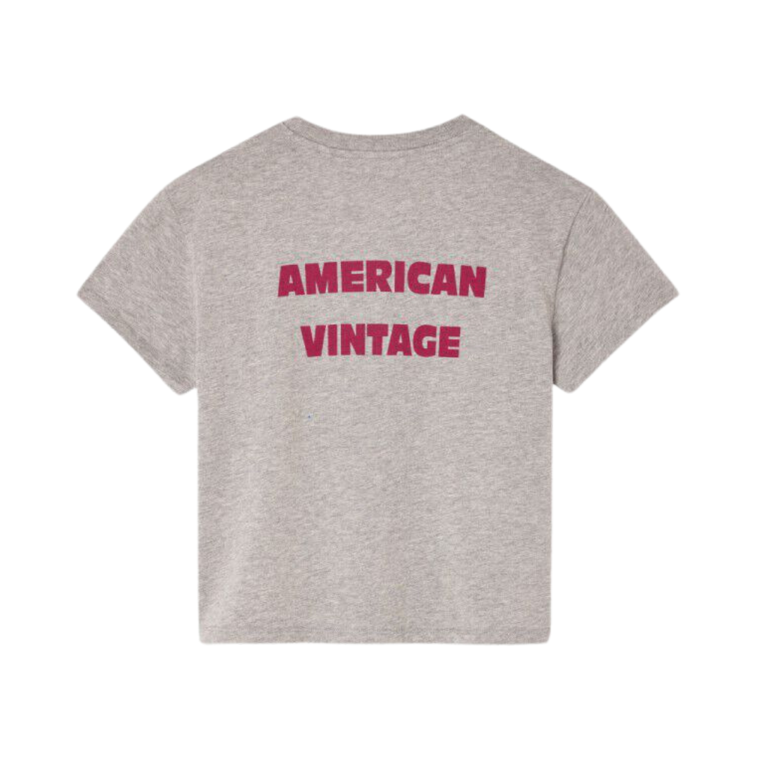 American Vintage T-shirt Fizvalley Print Grey