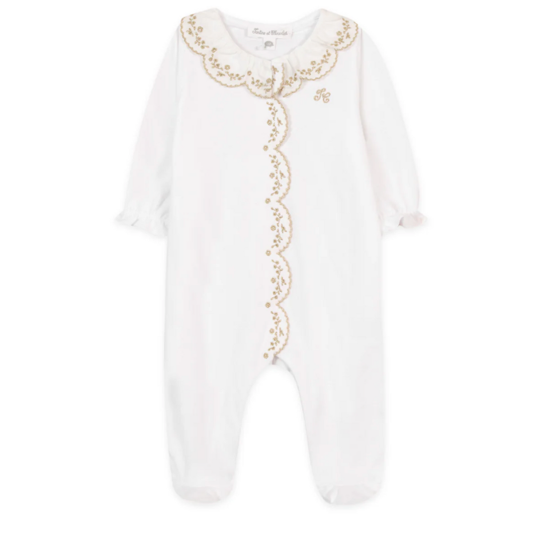 Baby Pyjama Gouden Detail - Wit