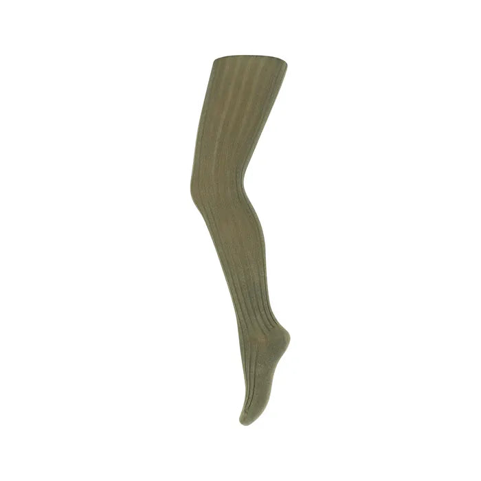 Katoenen Rib Maillot - Olive