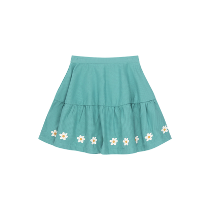 Daisies Skirt - Dark Emerald