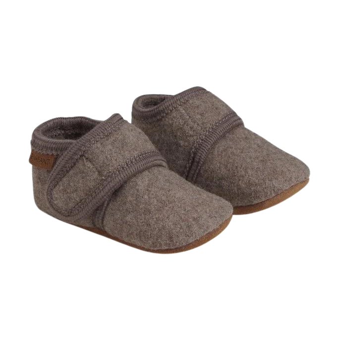 Baby Wool Slippers - Walnut