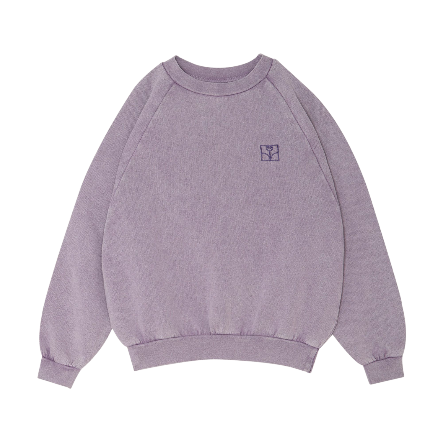 Purple Washed Oversized Kids Sweatshirt - Purple