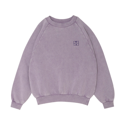 Purple Washed Oversized Kids Sweatshirt - Purple