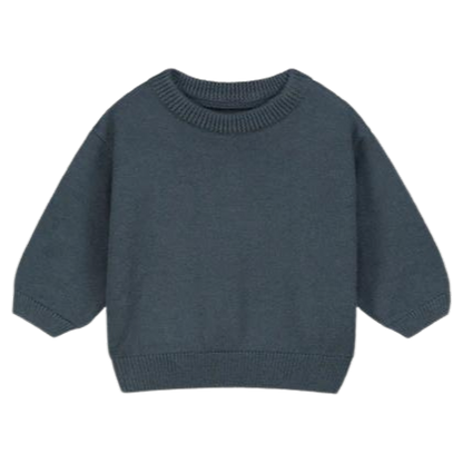 Baby Knitted Jumper - Blue Grey