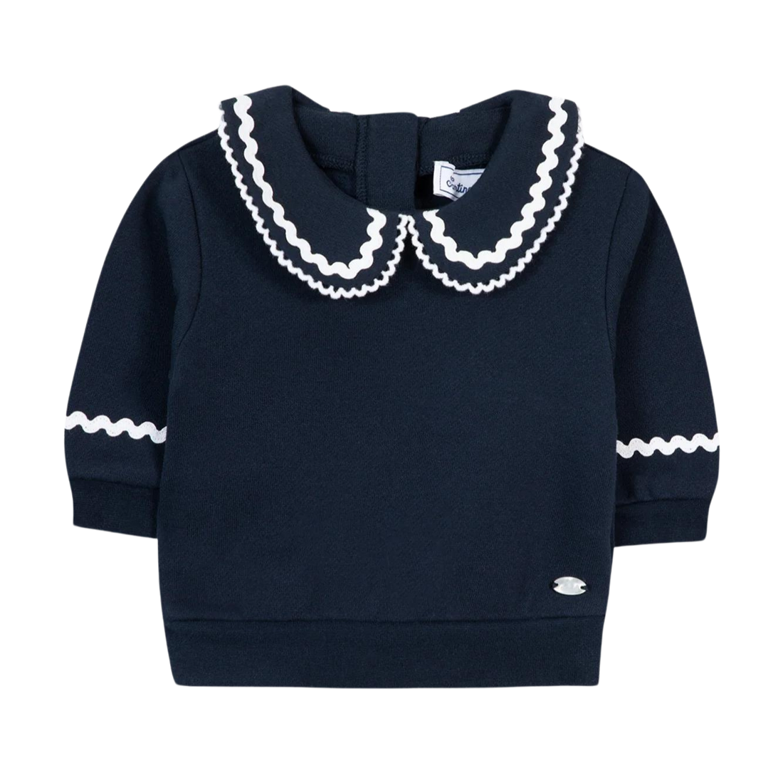 Sweater met Volantkraag - Marine