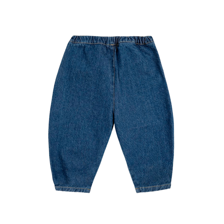 Baby Beneath The Moon Denim Baggy Pants - Navy Blue