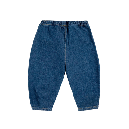 Baby Beneath The Moon Denim Baggy Pants - Navy Blue