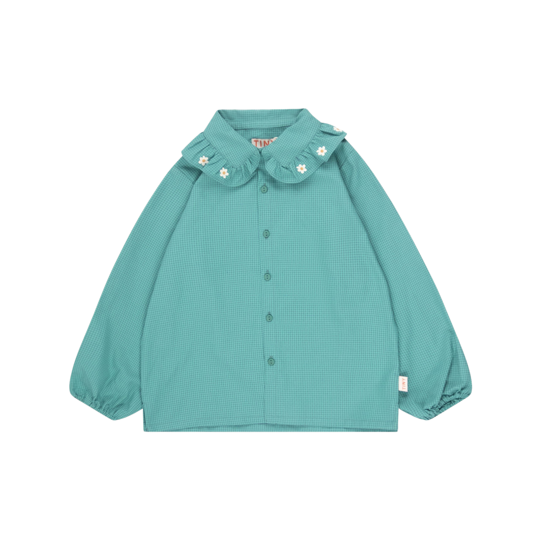 Daisy Frill Collar Shirt - Dark Emerald/Pink