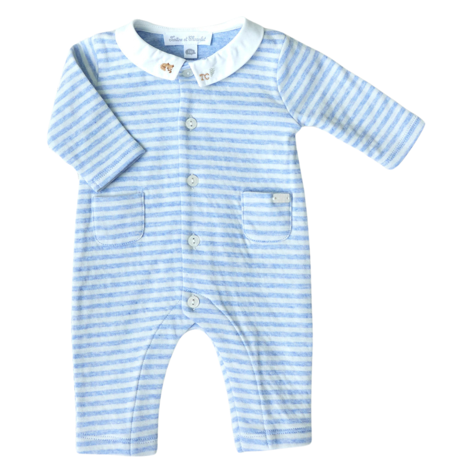 Gestreepte Onesie - Blauw/Wit