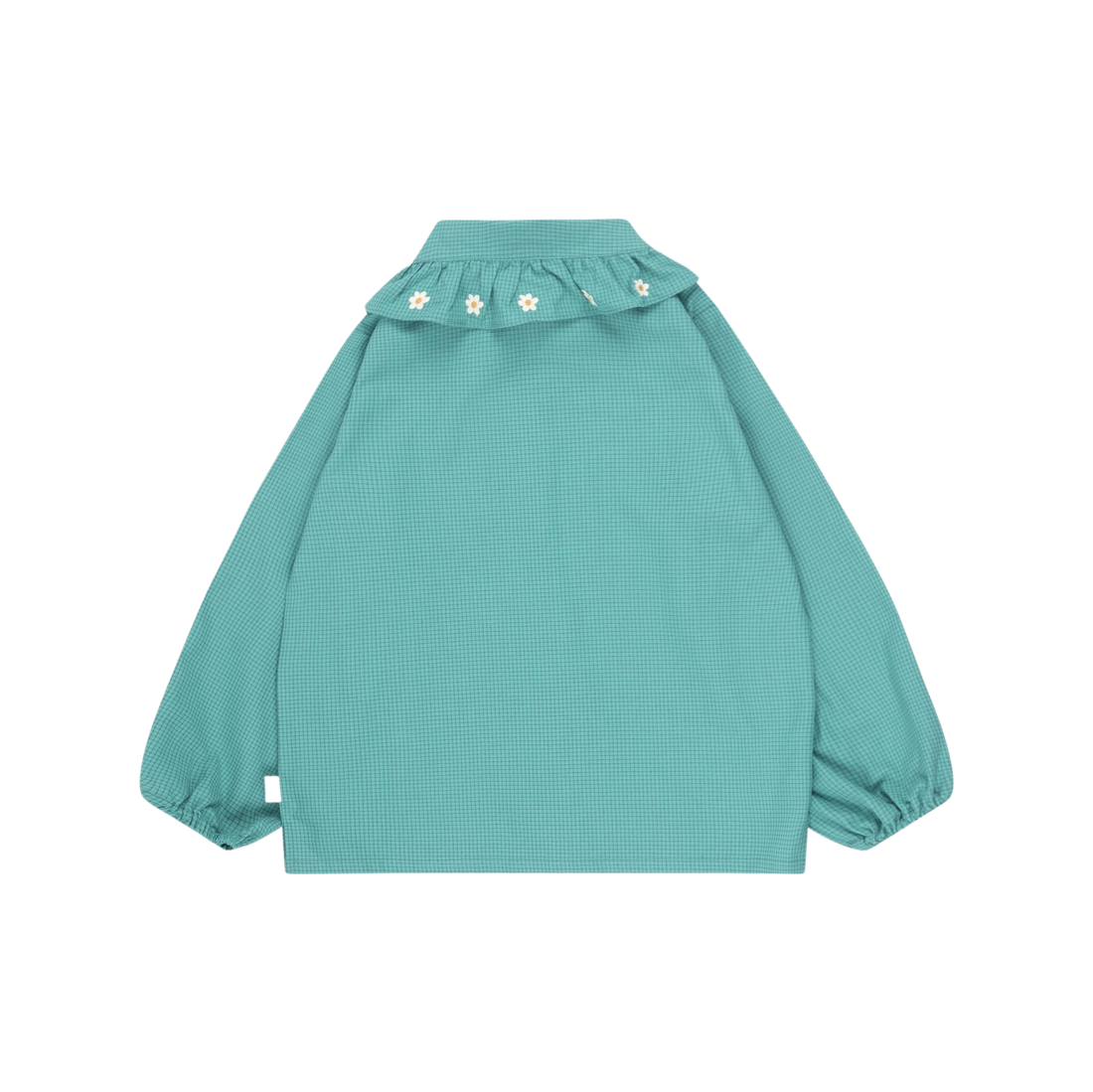 Daisy Frill Collar Shirt - Dark Emerald/Pink