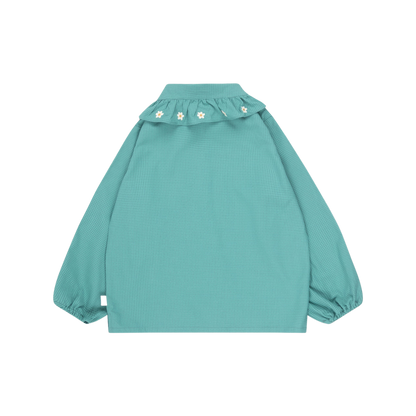 Daisy Frill Collar Shirt - Dark Emerald/Pink