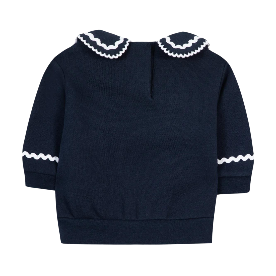 Sweater met Volantkraag - Marine