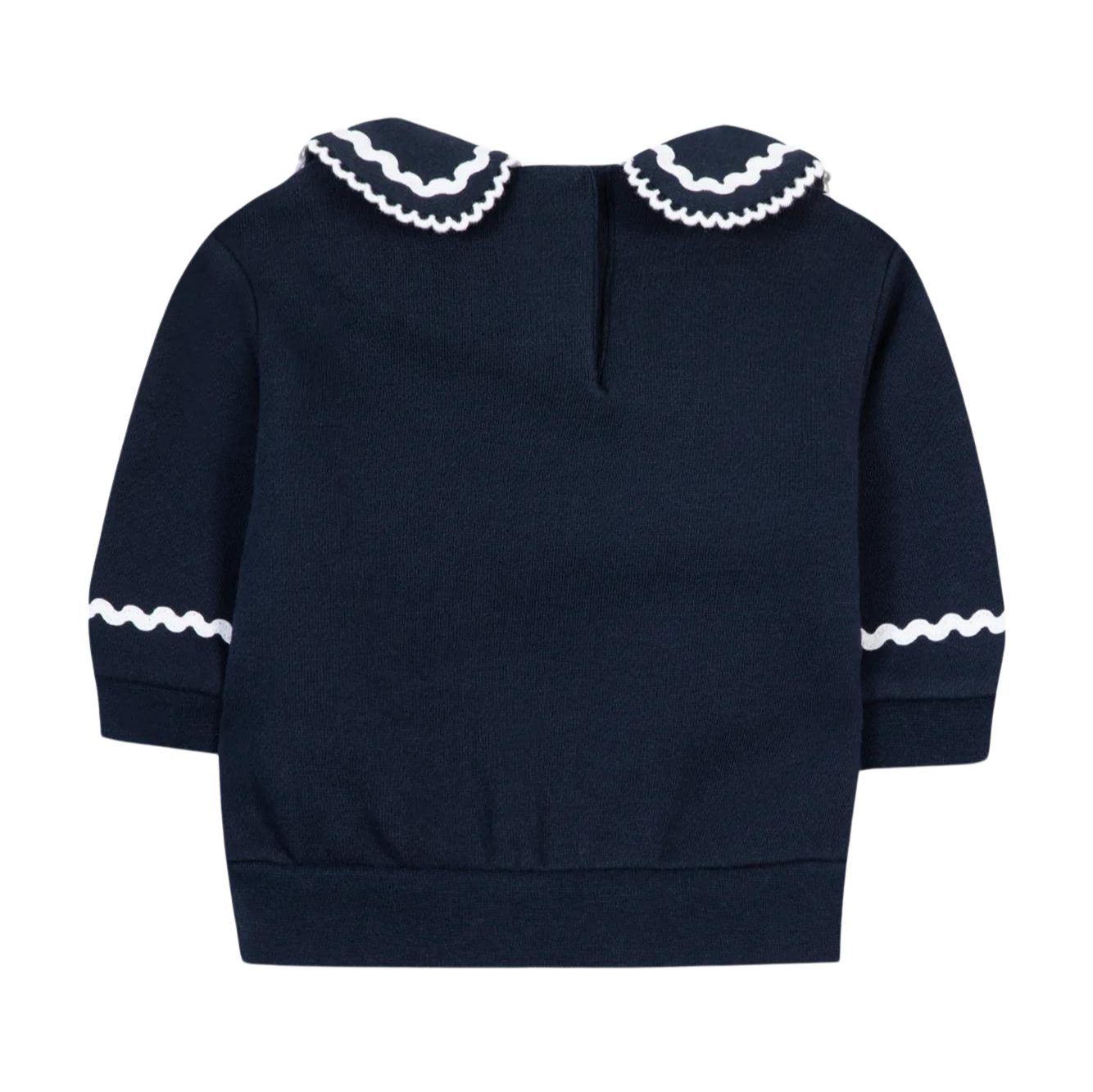 Sweater met Volantkraag - Marine