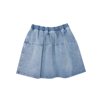 Blue Washed Kids Skirt - Blue