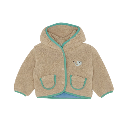 Ecru Teddy Baby Jacket - Ecru