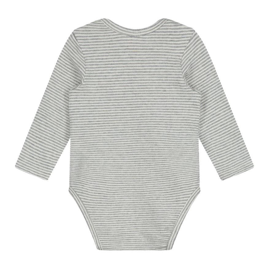 Baby L/S Onesie - Grey Melange Cream