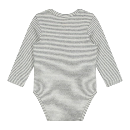 Baby L/S Onesie - Grey Melange Cream