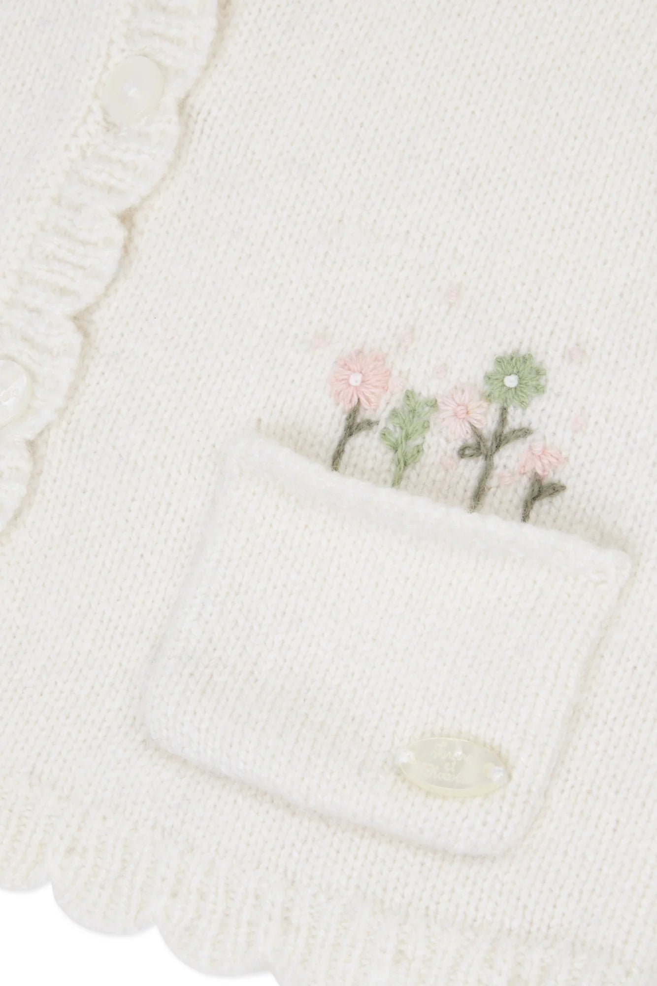 Baby Vest Bloemen - Ecru