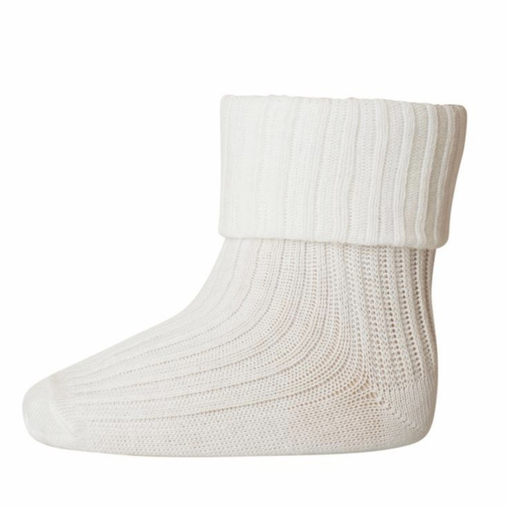 Cotton Rib Baby Socks Snow White