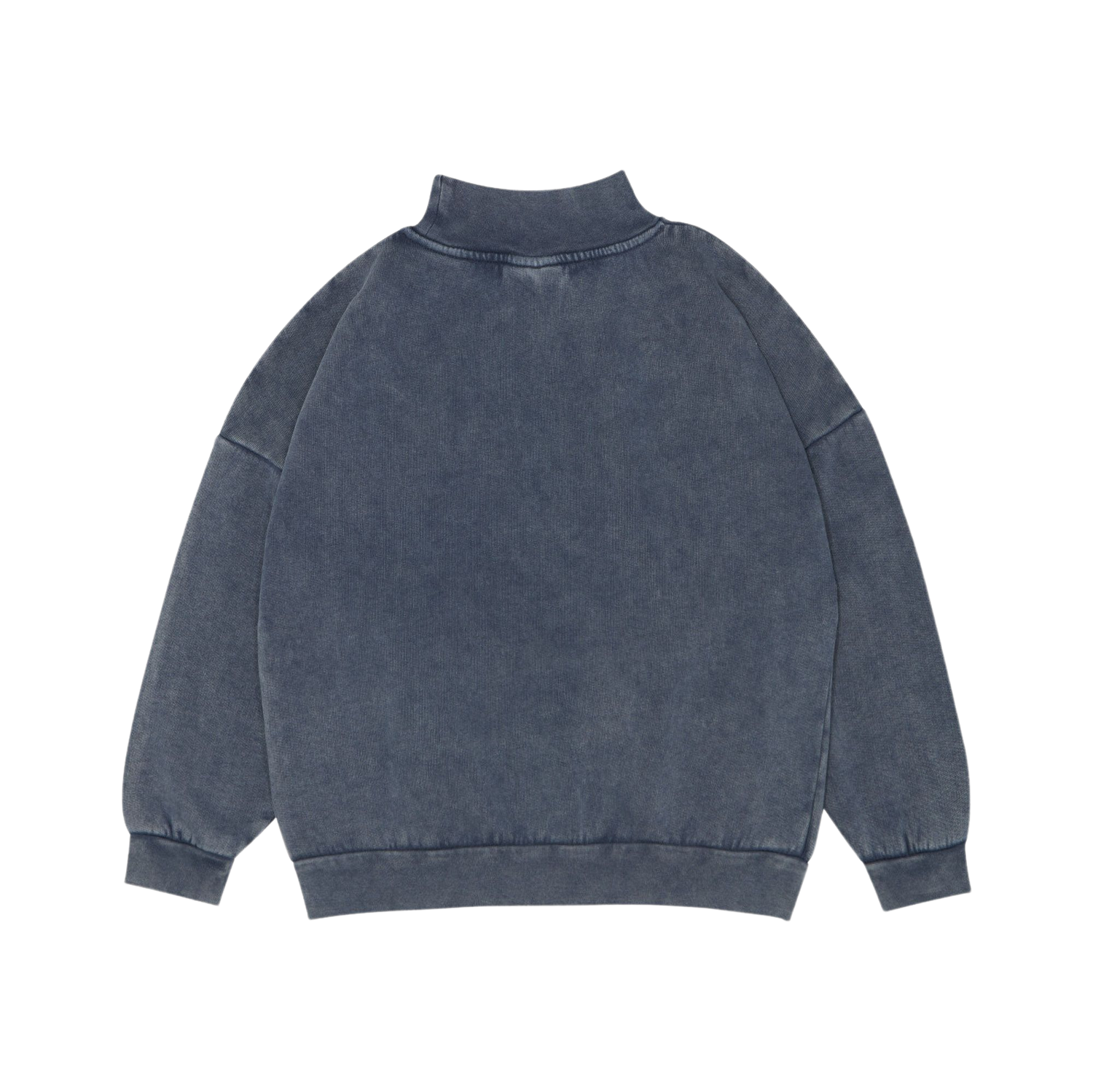 Blue High Neck Oversized Kids Sweatshirt - Blue