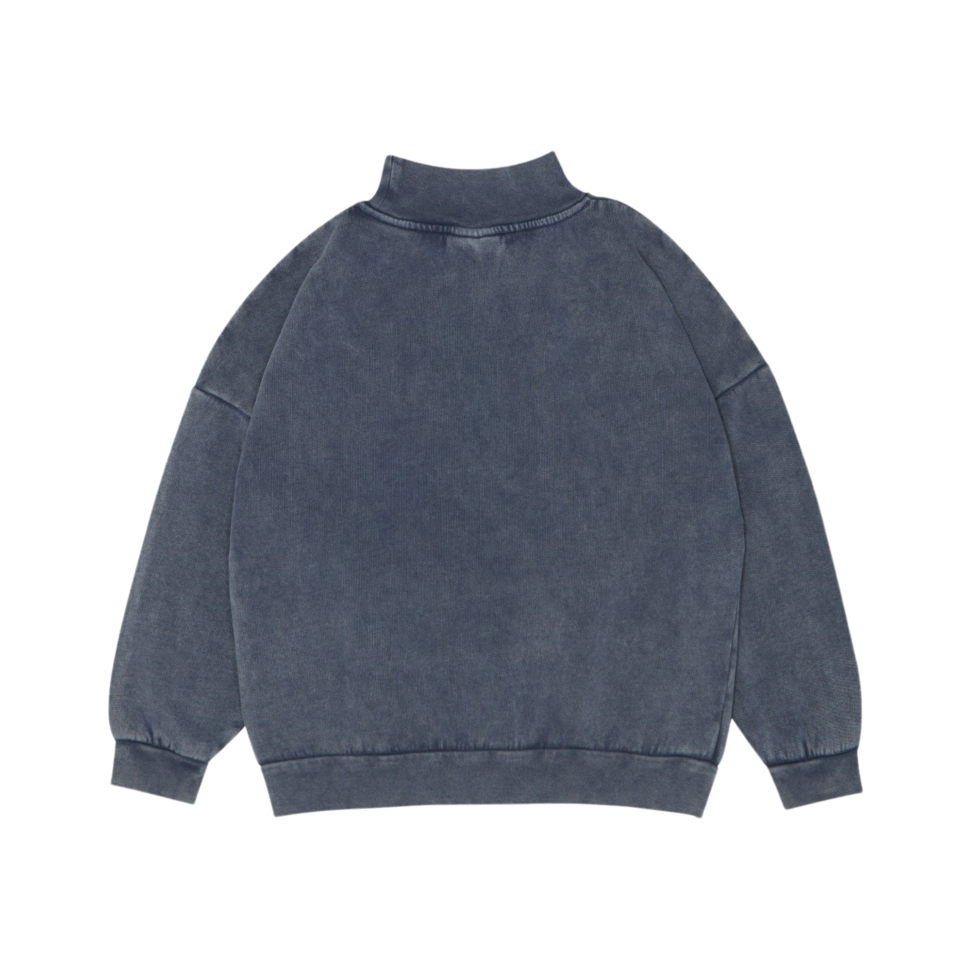 Blue High Neck Oversized Kids Sweatshirt - Blue