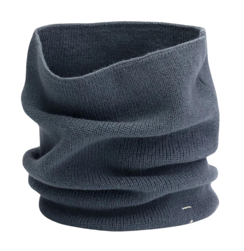 Knitted Endless Scarf - Blue Grey