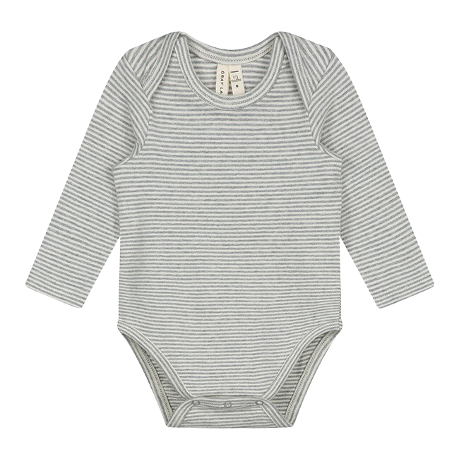 Baby L/S Onesie - Grey Melange Cream