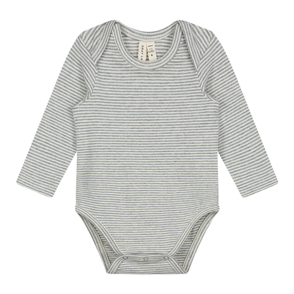 Baby L/S Onesie - Grey Melange Cream