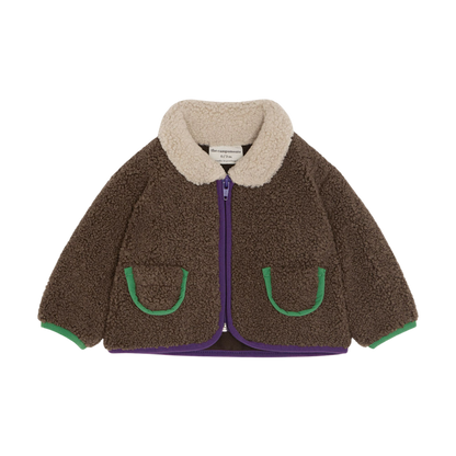 Brown Teddy Baby Jacket - Brown