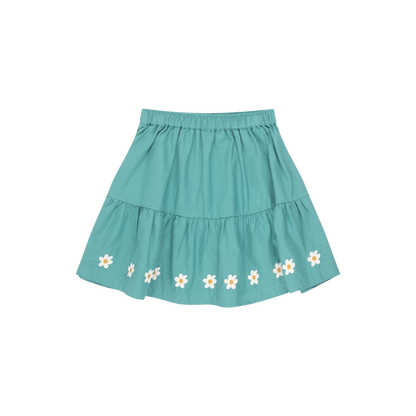 Daisies Skirt - Dark Emerald