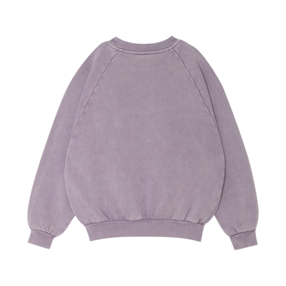 Purple Washed Oversized Kids Sweatshirt - Purple