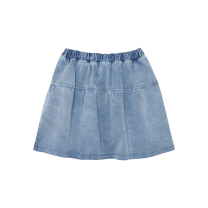 Blue Washed Kids Skirt - Blue