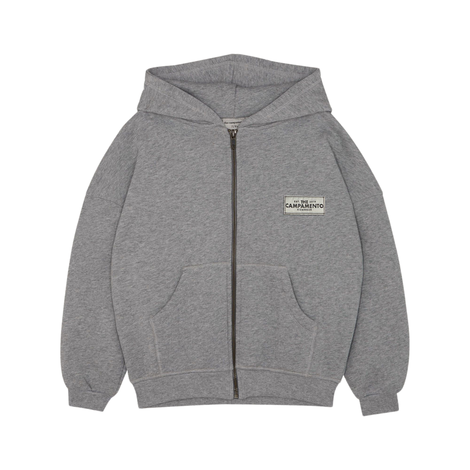 Grey Oversized Kids Zipped Sweatshirt - Grey