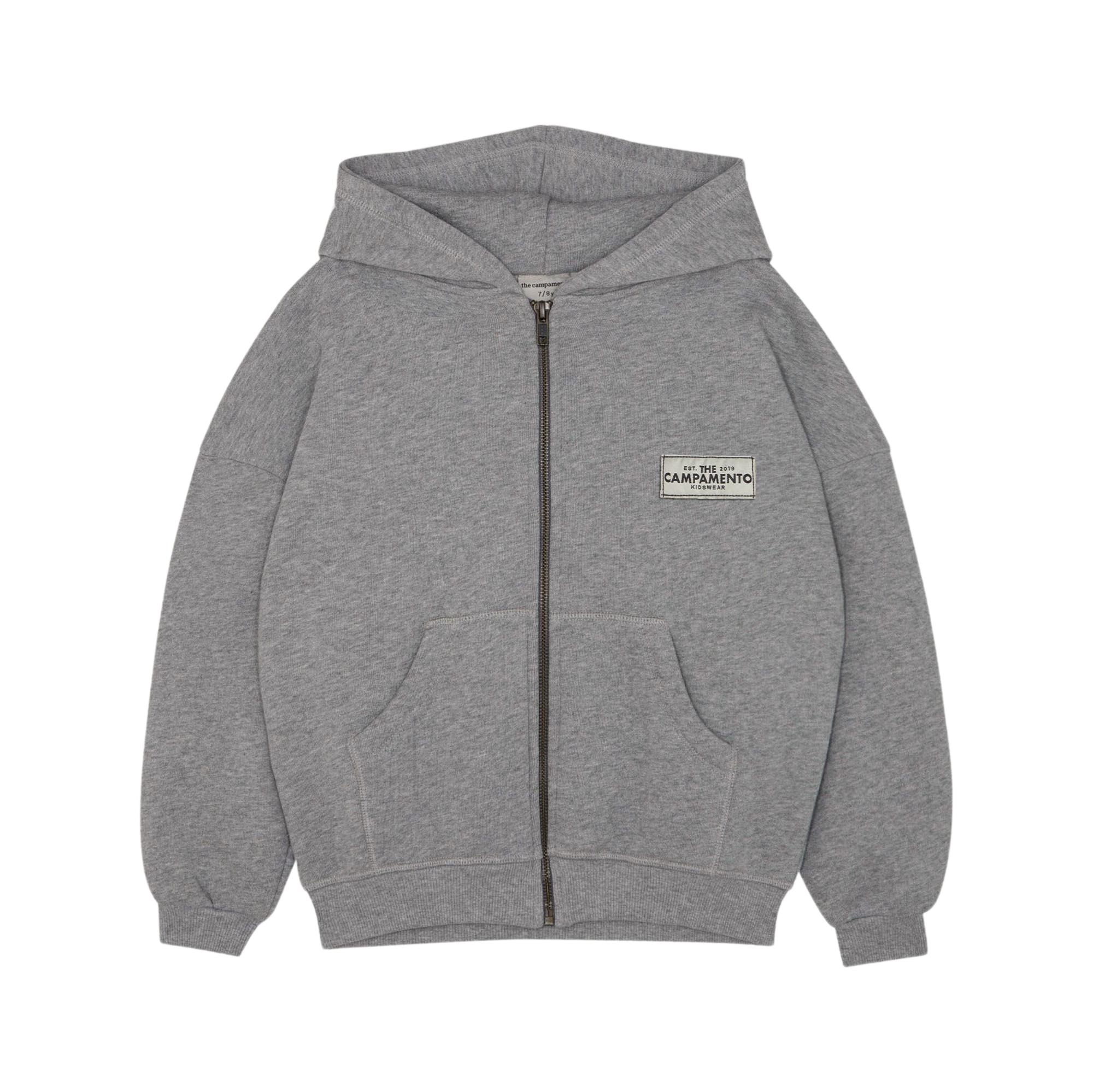 Grey Oversized Kids Zipped Sweatshirt - Grey