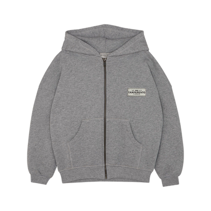 Grey Oversized Kids Zipped Sweatshirt - Grey