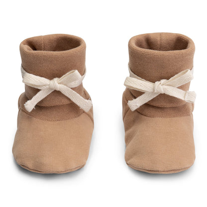 Baby Ribbed Booties - Biscuit