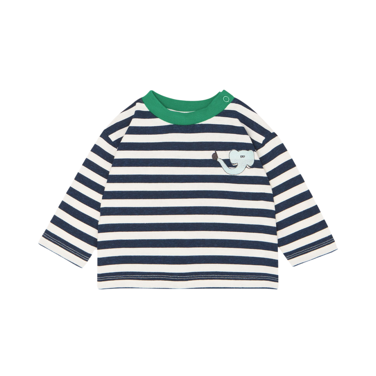 Blue Stripes Long Sleeves Baby Tshirt - Blue