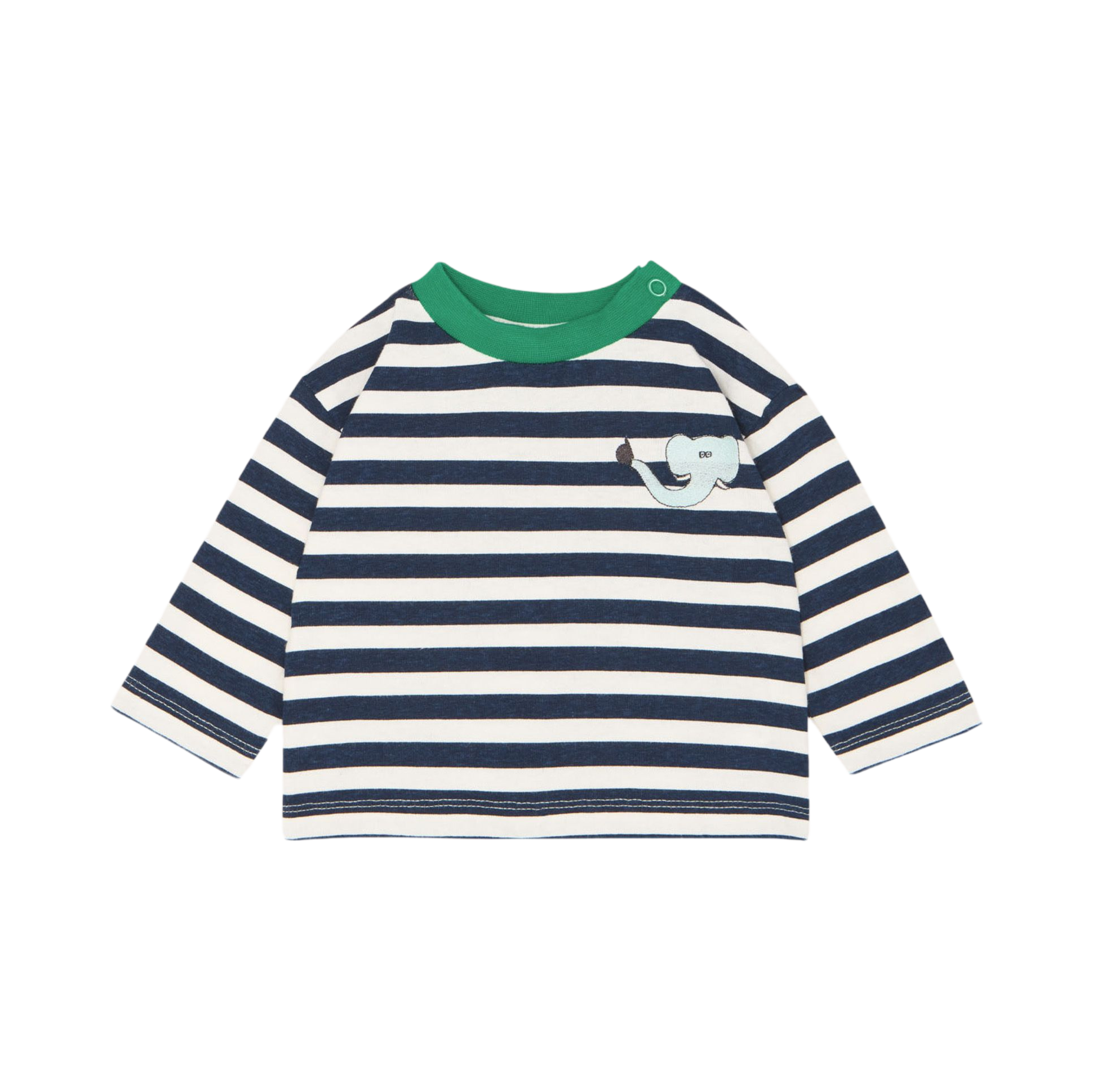 Blue Stripes Long Sleeves Baby Tshirt - Blue