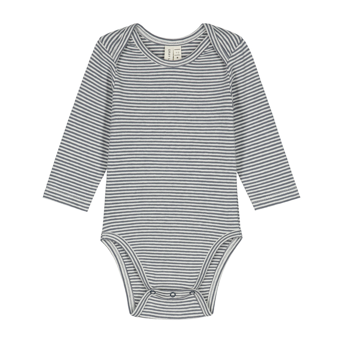 Baby L/S Onesie - Blue Grey/Cream