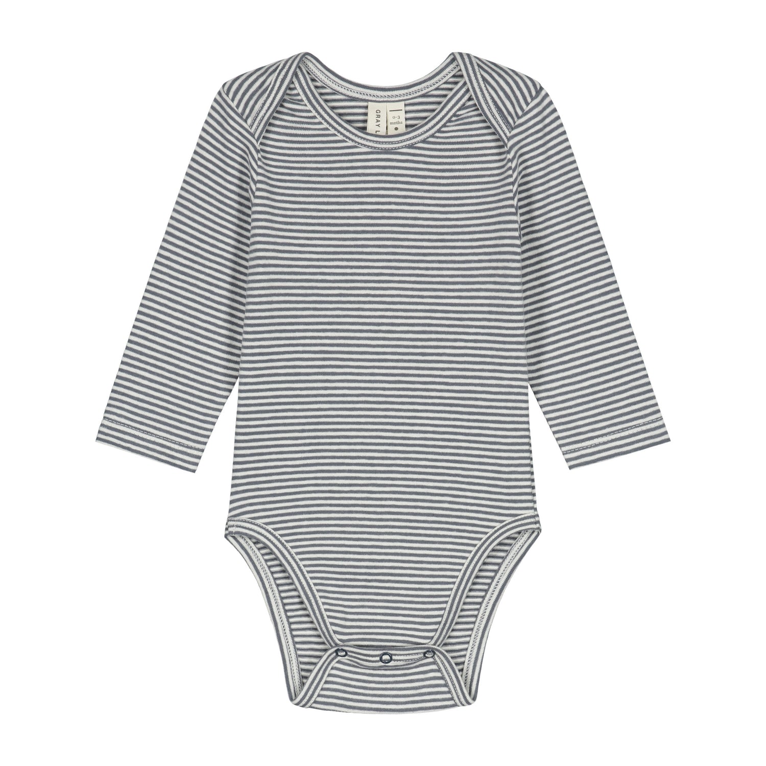 Baby L/S Onesie - Blue Grey/Cream