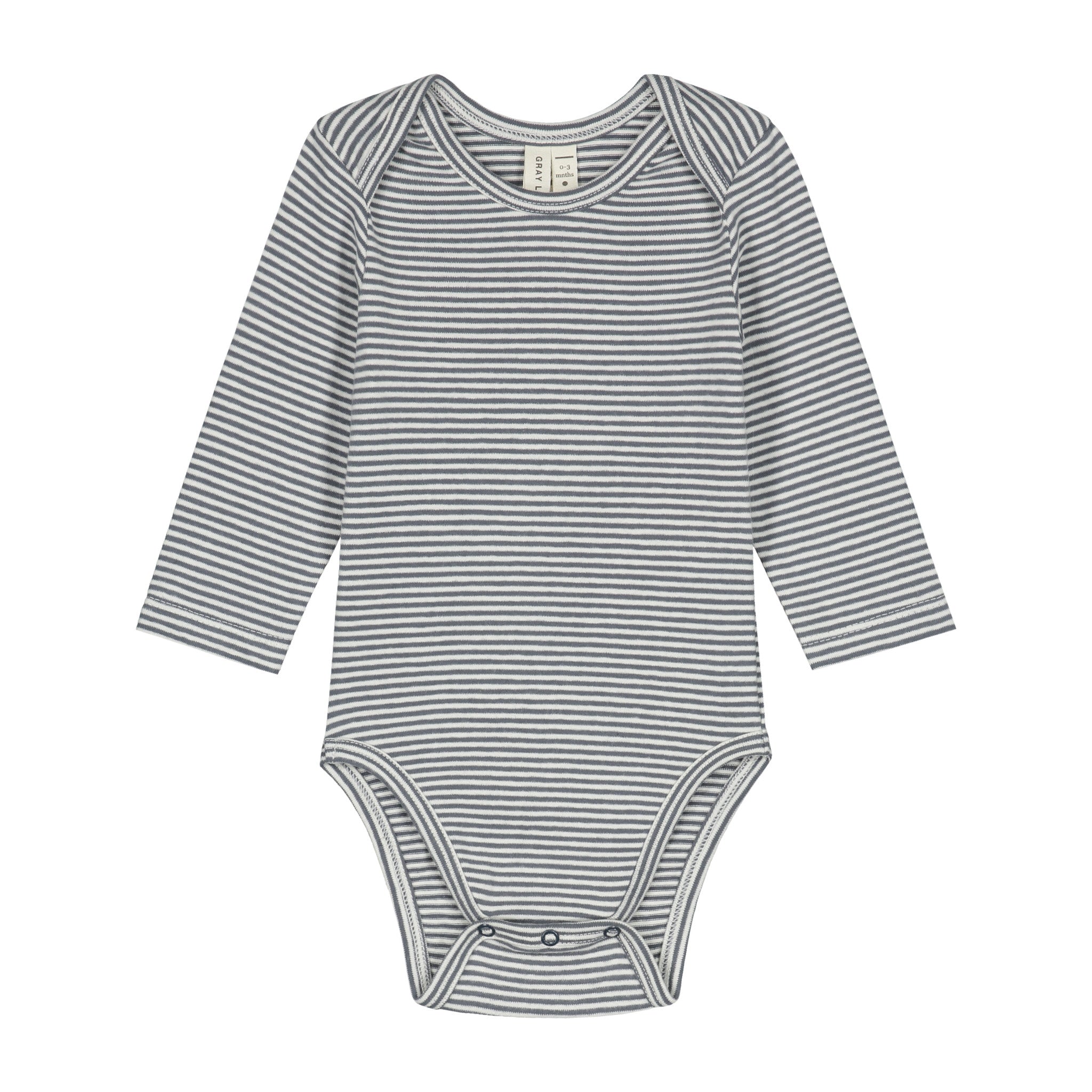 Baby L/S Onesie - Blue Grey/Cream