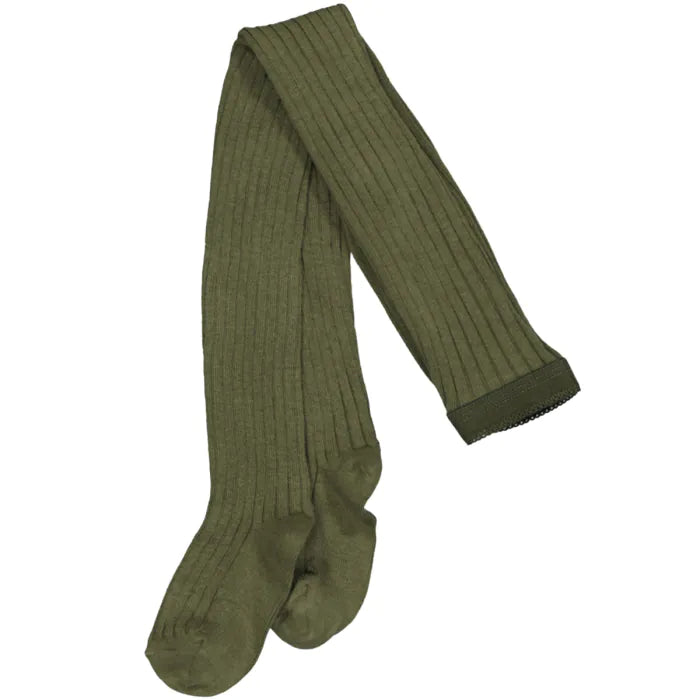 Katoenen Rib Maillot - Olive