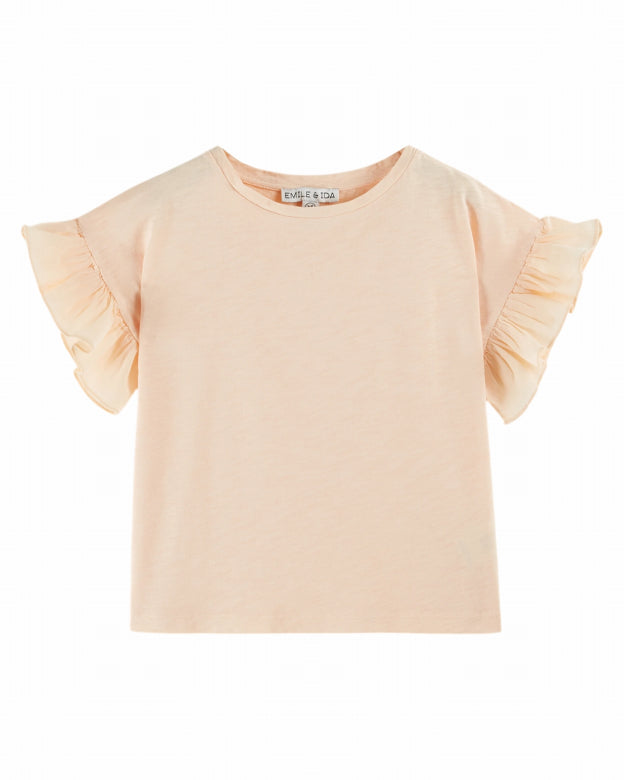 Tee Shirt Jersey Flamme - Abricot