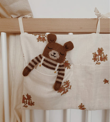 Teddy Knit Toy - Ecru Overalls